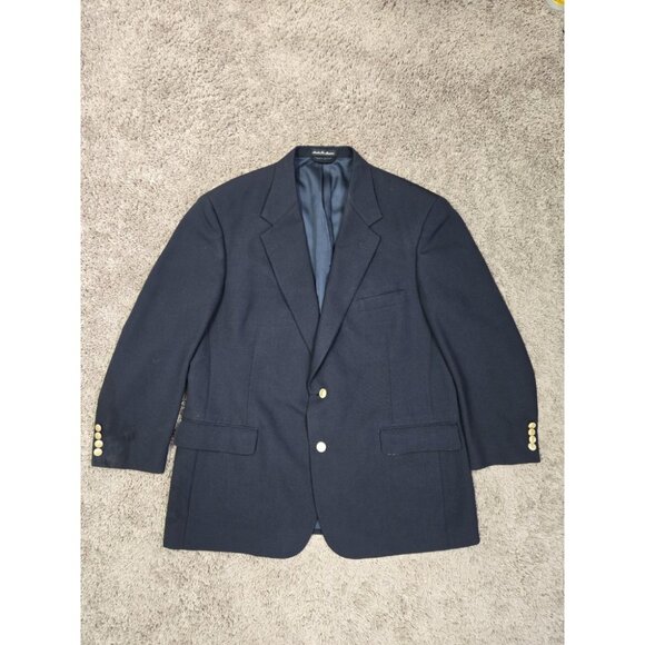 Men’s Navy Blazer 46R Wimbledon of England Gold 2-Button Sport Coat Jacket - Picture 1 of 12